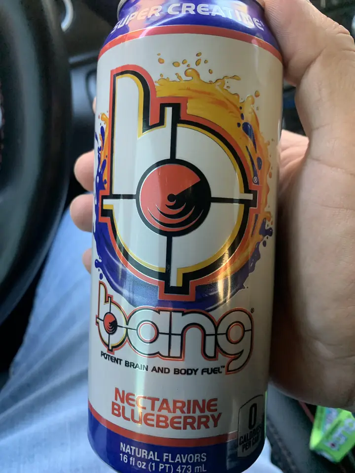 A can of Bang Nectarine Blueberry