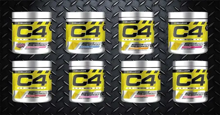 C4 pre-workout tubs