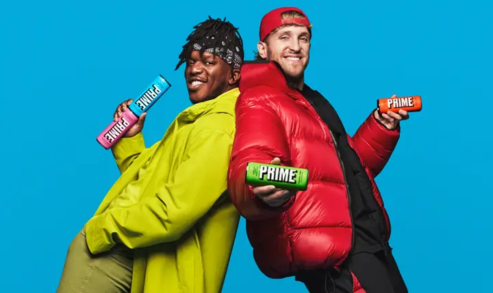 KSI and Logan Paul holding PRIME
