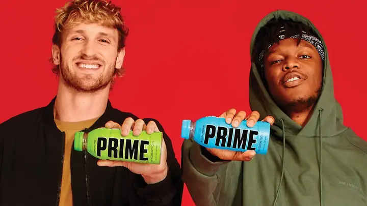 Logan Paul and KSI posing with PRIME